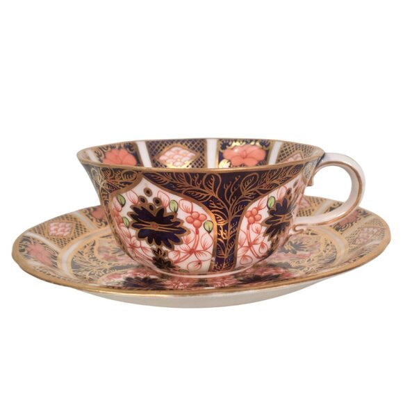 Royal Crown Derby Old Imari 1128 Teacup & Saucer – c.1906 Antique Bone China - Picture 1 of 12